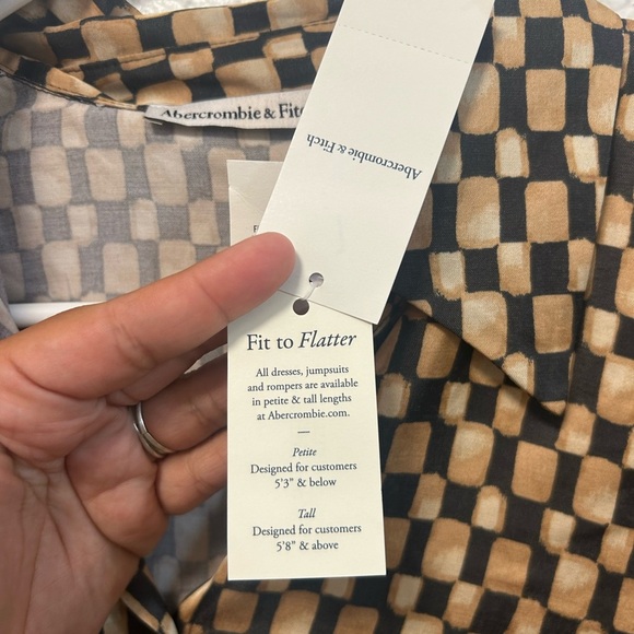 Abercrombie & Fitch Geometric Patterned dress - Black and Tan - Picture 5 of 6